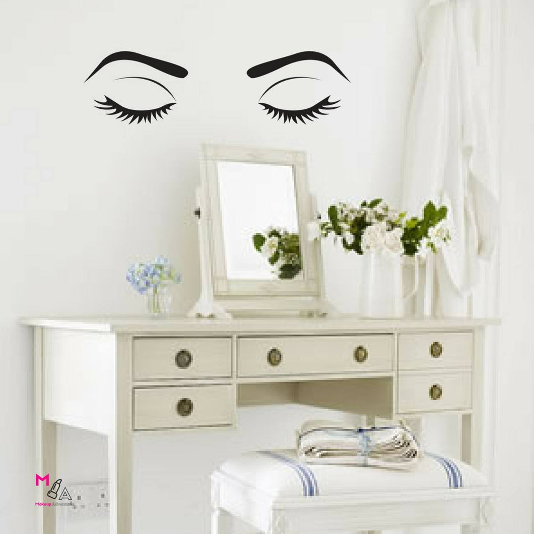 WALL DECAL:  Her Eyes - Makeup Vanity Wall Decal Sticker