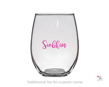 Load image into Gallery viewer, Our EXCLUSIVE Makeup Adventures Stemless Wine Glass CUSTOM