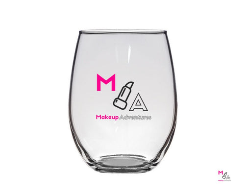Our EXCLUSIVE Makeup Adventures Stemless Wine Glass CUSTOM